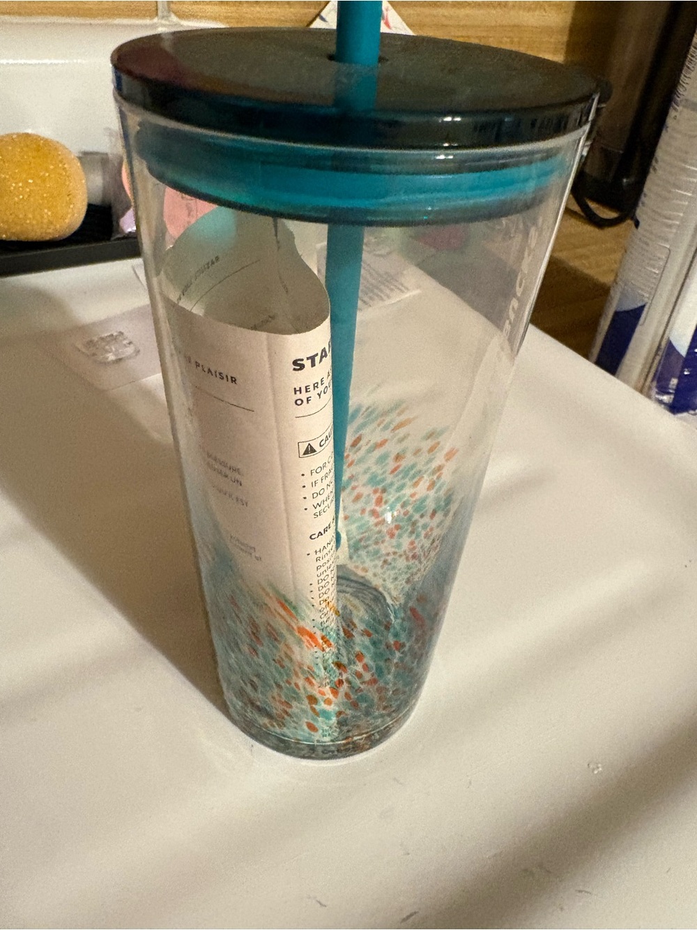 Starbucks Teal Acrylic Tumbler with Straw - Picture 2 of 5